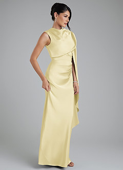Azazie Taj Robes à essayer chez vous Robe Sirène en Satin extensible Corset Sorbet Citron image5