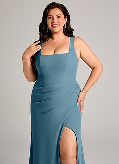 Azazie Mero Bridesmaid Dresses Bermuda Sheath Pleated Chiffon Dress image14