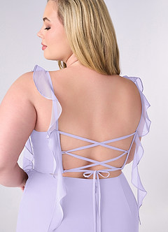 Barbie ♥ Azazie Bridesmaid Dresses Lilac Mermaid Corset Chiffon Dress image10