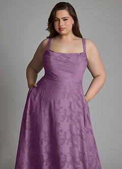 Azazie Shaude Bridesmaid Dresses Wisteria A-Line Pleated Floral Burnout Dress image10