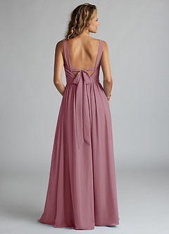 Azazie Aziza Bridesmaid Dresses Vintage Mauve A-Line V-Neck Pleated Chiffon Dress image4
