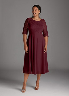 Azazie Gracelyn Abiti per la Madre della Sposa Abito A-Line in Pizzo Cabernet image10