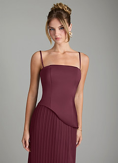 Azazie Tierney Bridesmaid Dresses Cabernet A-Line Strapless Chiffon Convertible Dress image2