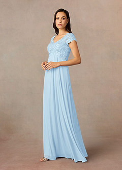 Azazie Macy vestidos de madre de la novia Vestido de Azul Cielo de Encaje de Corte En A con Encaje de lentejuelas image2