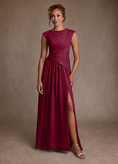 Azazie Kalleen Suknie dla Matki Panny Młodej Linia A Pofałdowany Szyfon Długość podłogi Sukienka image5