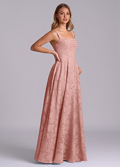 Azazie Shaude Bridesmaid Dresses Rosette A-Line Pleated Floral Burnout Dress image7