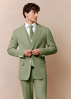 front James Pistachio Structured Stretch 3-piece suit