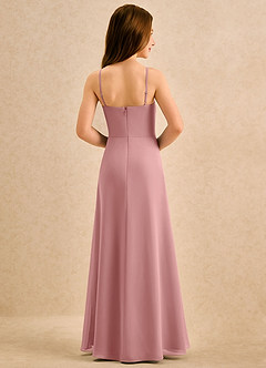 Azazie lolly Girls Formal Flower Girl Dresses Dusty Rose A-Line Pleated Chiffon Dress image2