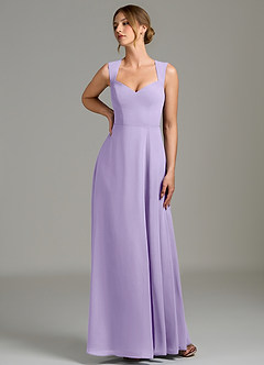 Azazie Gwendolyn Robes de demoiselle d'honneur Robe Trapèze en Mousseline de soie Encolure en Forme de Cœur Lilas image1