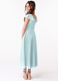 Azazie Posie Junior Mist A-Line Ruched Chiffon Dress image2