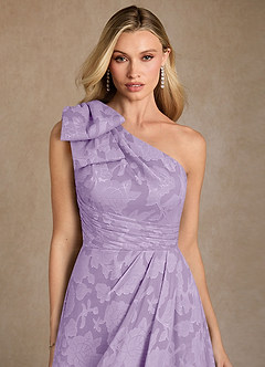 Azazie Easton Mother of the Bride Dresses Lilac Ball-Gown One Shoulder Floral Burnout Dress image3