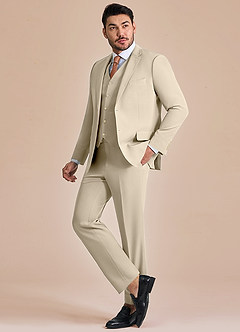 front James Tan Structured Stretch 3-piece suit