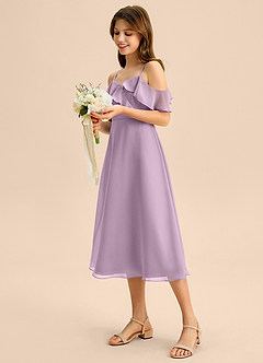 Azazie Kamilla Junior Klä av A-Line i Chiffong Av axeln image3