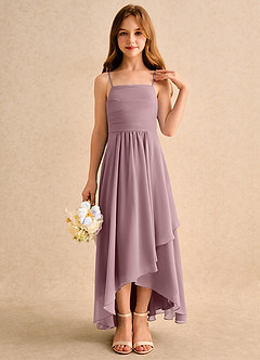 Azazie Twilight Dance Junior Formal Flower Girl Dresses Dusty Rose A-Line Pleated Chiffon Dress image5