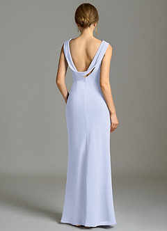 Azazie Kieryn Vestidos de damas de honor Vestido de Lavanda de Gasa de Corte Sirena con Plisado image2