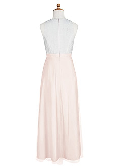 Azazie Albertine Junior A-Linie Spitze Chiffon Kleid Blassrosa image8
