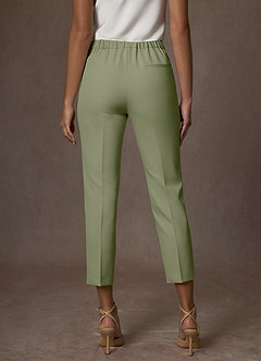 front Kennedy Pistachio Structured Stretch Dress Pants