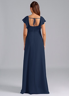 Azazie Bondi Maternity Bridesmaid Dresses A-Line Ruched Chiffon Floor-Length Dress image2