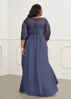 Azazie Hayek Mother of the Bride Dresses Stormy A-Line V-Neck Lace Chiffon Dress image7
