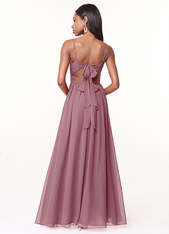 Azazie Zeya Brautjungfernkleider A-Linie V-Hals Gefaltet Chiffon Kleid Vintage Mauve image3