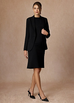 front Charlotte Czarny Sukienka Z Wyrafinowanego Splotu