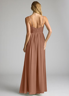 Azazie Alia Brautjungfernkleider A-Linie Plissee Chiffon Kleid Bronzer image5