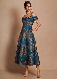 Jordan Teal Floral Midi Dress image4