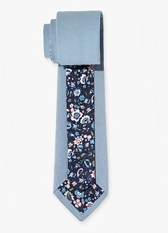 front Corbata delgada de dos lados de algodón suave para padrinos de boda