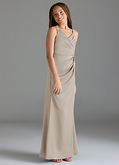 Azazie Maci Junior Klä av Sjöjungfru i Stretch Satin Plisserad image4