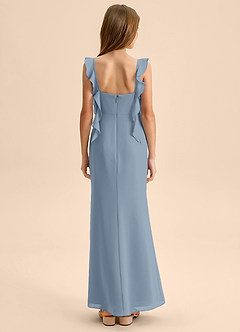 Azazie Jessamine Junior Dusty Blue Mermaid Sweetheart Neckline Chiffon Dress image2