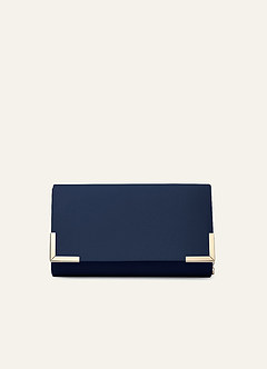 Matching Color Matte Satin Envelope Clutch Bag