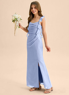 Azazie Jessamine Junior Ice Mermaid Sweetheart Neckline Chiffon Dress image6
