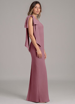 Azazie Capri Bridesmaid Dresses Vintage Mauve A-Line One Shoulder Chiffon Dress image3
