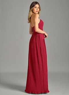 Azazie Becka Bridesmaid Dresses Scarlet A-Line Strapless Chiffon Dress image5
