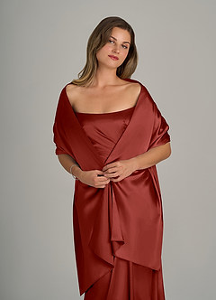 Azazie Matching Color Metallic Satin Shawl
