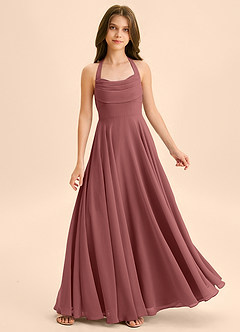 Azazie Kady Junior Abito A-Line in Chiffon Scollo a Cuore Ametista image1