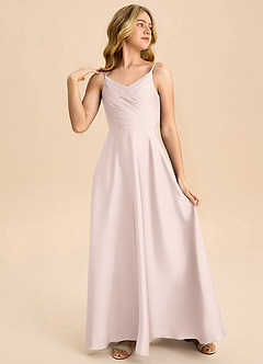 Azazie Bug Junior Klä av A-Line i Stretch Satin Plisserad image4