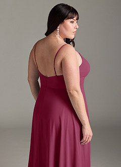 Azazie Akita Brautjungfernkleider A-Linie Chiffon Kleid Maulbeerrot image11
