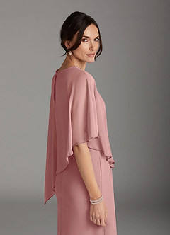 Azazie Sparrow Abiti per la Madre della Sposa Abito Tubino in Chiffon Paillettes Rosa Polverosa image5