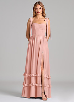 Azazie Anastacia Abiti da Damigella Abito A-Line in Chiffon Scollo a Cuore Rosetta image6