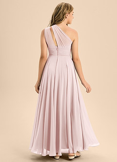 Azazie Charlize Junior Blushing Pink A-Line Pleated Chiffon Dress image2