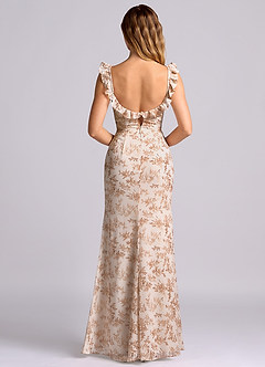 Azazie Callie Bridesmaid Dresses Pink Fern Floral Mermaid Side Slit Chiffon Convertible Dress image7