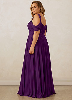 Christian Siriano Bridal for Azazie 1013 Bridesmaid Dresses Grape A-Line Off the Shoulder Chiffon Dress image15
