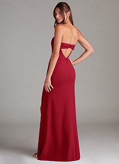 Azazie Leonis Bridesmaid Dresses Scarlet Sheath Strapless Stretch Crepe Convertible Dress image3