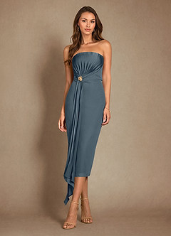 Azazie Dinanta Mother of the Bride Dresses Twilight Column Pleated Chiffon Dress image4