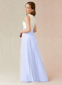 Azazie Albertine Junior Lavender A-Line Lace Chiffon Dress image2