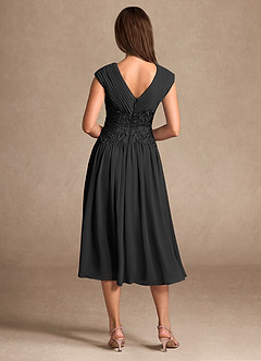 Azazie Hudson vestidos de madre de la novia Vestido de Negro de Encaje de Corte En A image2
