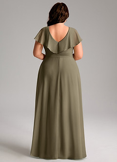 Azazie Lainey Bridesmaid Dresses Willow Green A-Line with Pockets Chiffon Dress image9