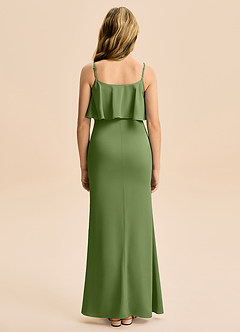 Azazie Galene Junior Vestido de Enebro de Satén Elástico de Corte Sirena image2