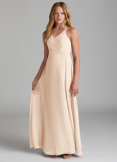 Azazie Davis Junior White Alabaster A-Line Chiffon Dress image3